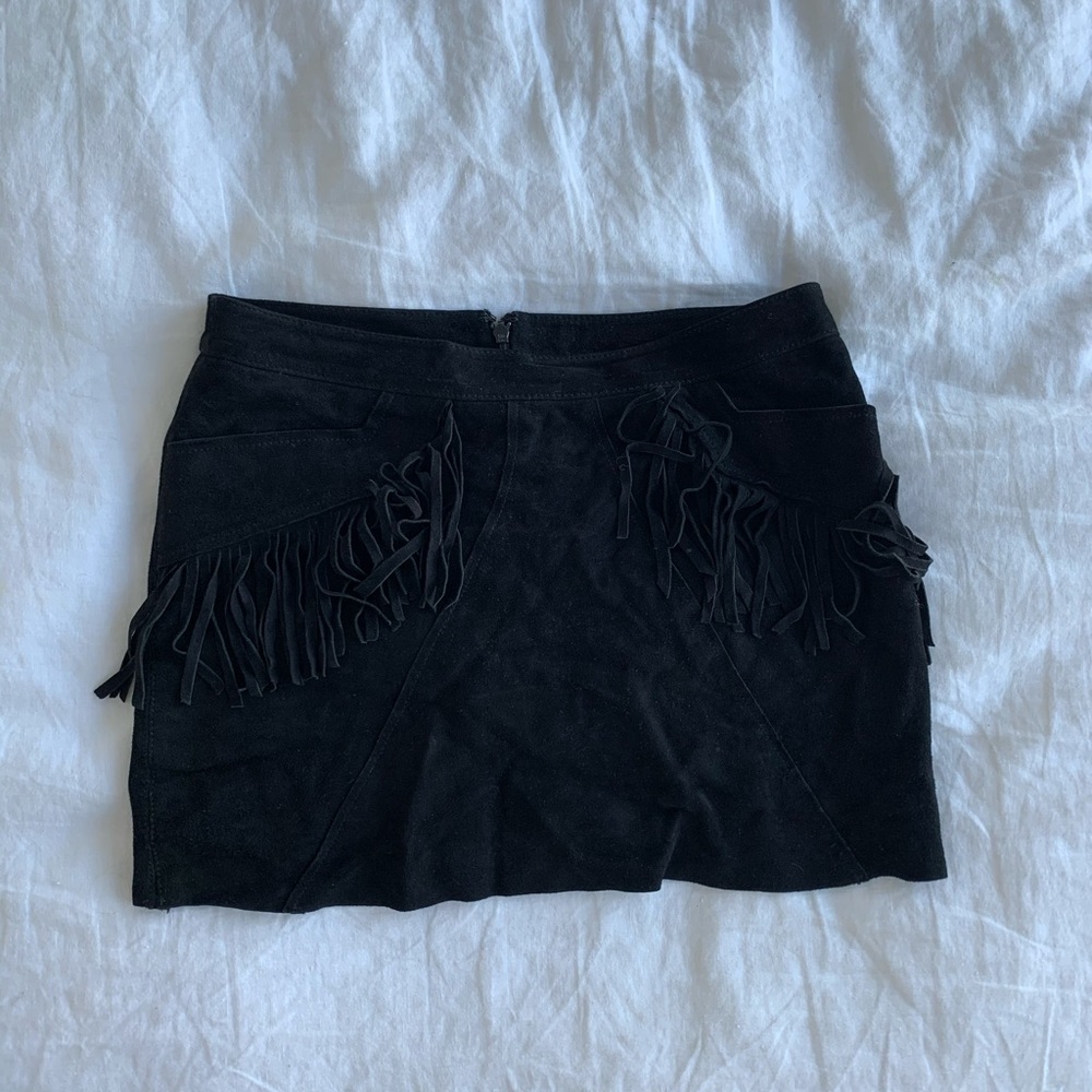 Hoss suede fringe skirt with pockets